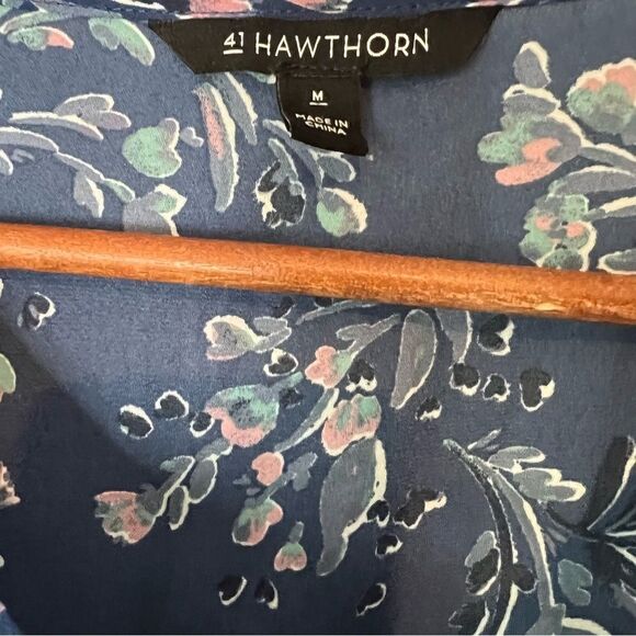 41 Hawthorn Taryn Floral Tie Sleeve Blouse Top - Picture 6 of 7